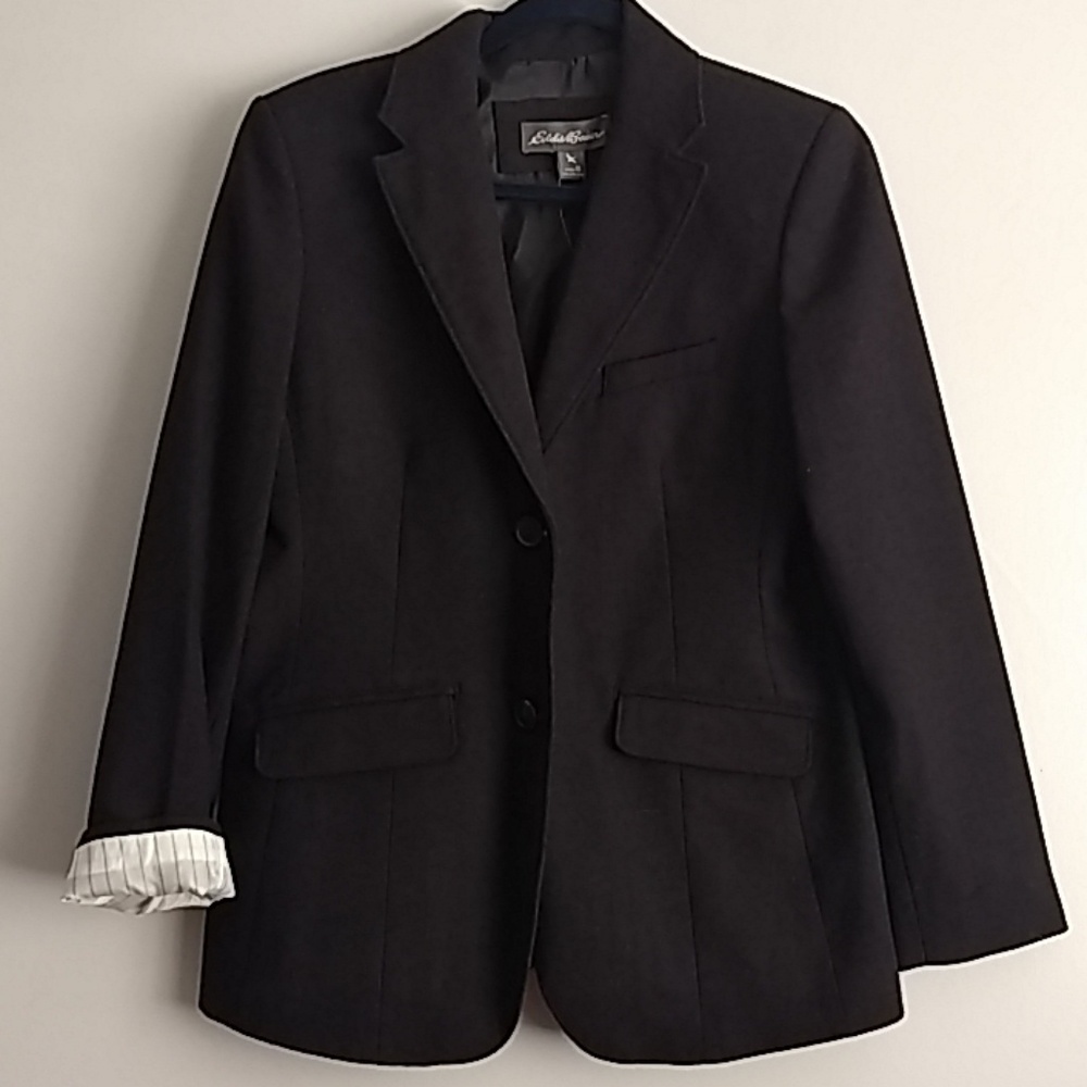 Eddie Bauer Wool Blend Herringbone Blazer